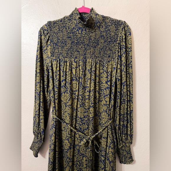 Boden Olive Paisley High-Neck Midi Dress size 8 - Picture 5 of 9